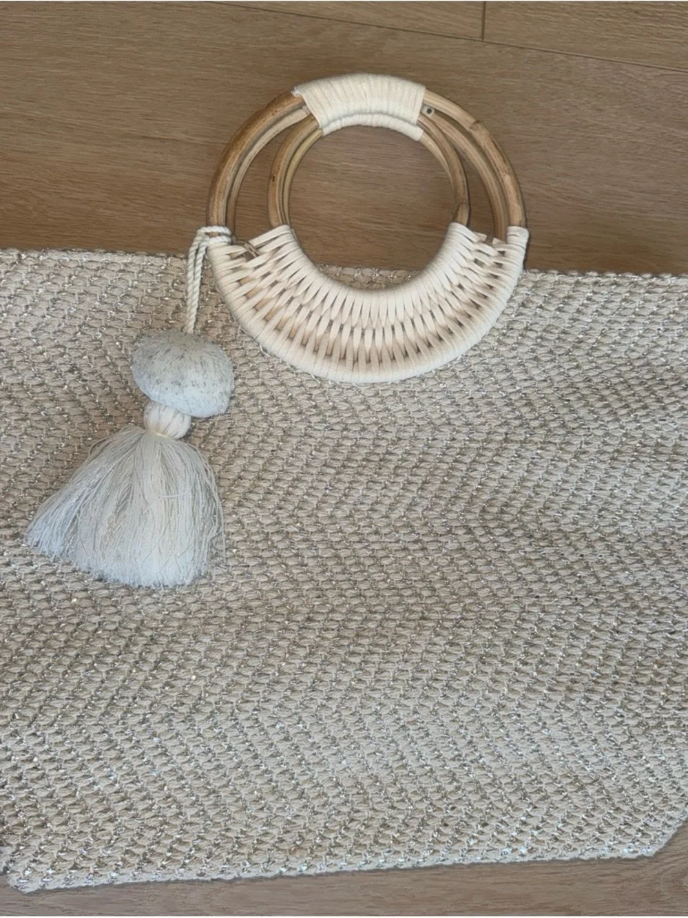 America & Beyond Birch, Hand Woven- Beach Tote